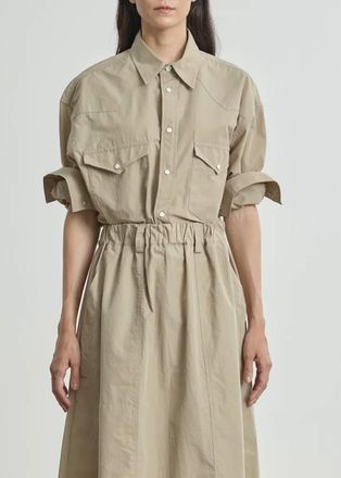 Nicholson & Nicholson Brenda Woven Shirt In Beige