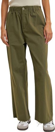 Wishlist Raw Hem Wide Leg Jeans in Olive at Nordstrom Rack, Size Medium
