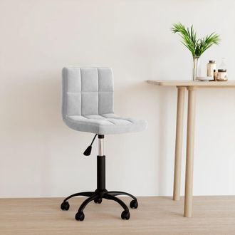 vidaXL Silla De Oficina Giratoria De Terciopelo Gris Claro Vidaxl