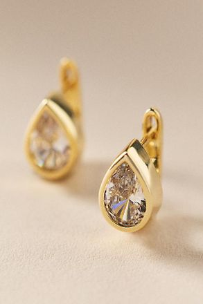 Adina Eden Crystal Marquise Bezel Huggie Earrings