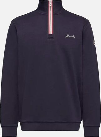 Moncler Mens 1/4 Zip Sweatshirt Navy - Size: 44