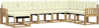 vidaXL Conjunto De Sof&aacute;s De Exterior 8 Uds. Blanco Y Crema Vidaxl