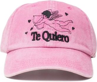 Carne Bollente Honkbalpet met geborduurde cherubijn - Roze