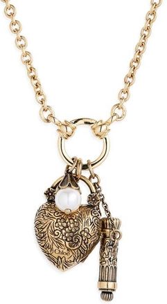 Chloé Chateau Treasures Heart Pendant Necklace in Vintage Gold at Nordstrom