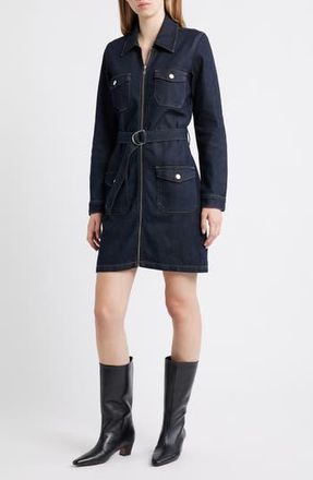 Rails Jefferson Belted Long Sleeve Utility Mini Shirtdress in Midnight Blue at Nordstrom Rack, Size Xx-Small