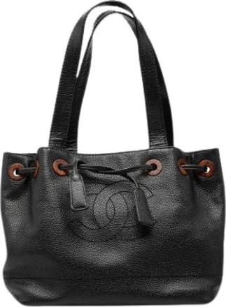 Chanel Pre-owned Bucket Bags, female, Black, Size: ONE SIZE Pre-owned Vintage Bucket Bag