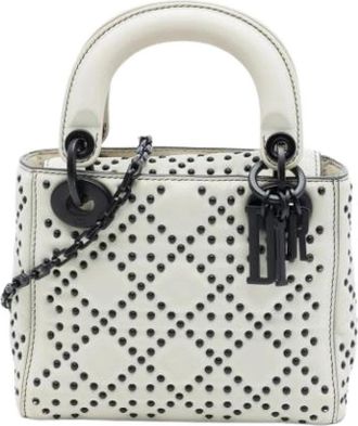 Dior Pre-owned Lady Dior Mini Bag - Dames - Vintage Mini Tas - Wit - ONE Size - Leer - Vintage