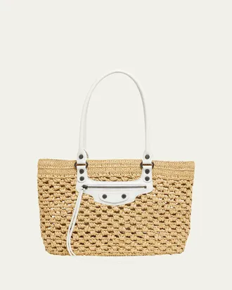Balenciaga Le City Raffia Shoulder Bag