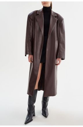 LaMarque Janelle | Recycled Leather Coat in Mahogany at Nordstrom, Size Xx-Small