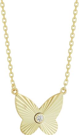 Sphera Milano CZ Butterfly Necklace in Yellow Gold at Nordstrom Rack
