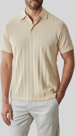 Robert Barakett Caspian Rib Polo in Soft Yellow at Nordstrom, Size Xx-Large
