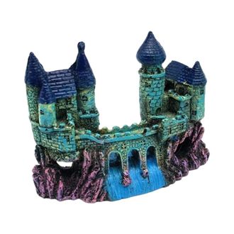 OEM Figuras Para Acuario, Castillos, Decoraciones - Castillo Verde Mediano