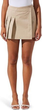 ASTR the Label Chana Pleated Wrap Miniskirt in Khaki at Nordstrom Rack, Size X-Small