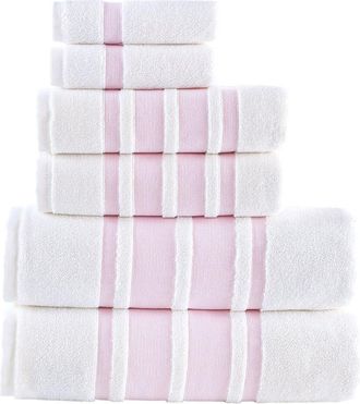 Brooks Brothers Contrast Border 6Pc Towel Set