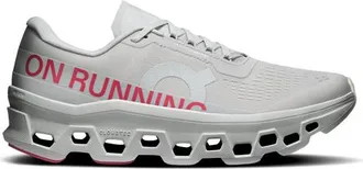 On Womens Cloudmonster - Running Shoes Silver/Camellia Size 10.0