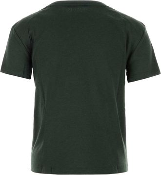 Max Mara Womens Bottle Green Cotton And Modal Segale T-Shirt Emerald Exterior Exterior: T-shirts Polos