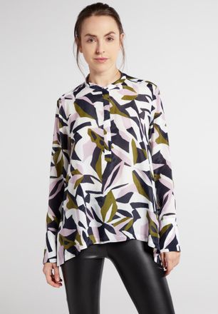 Eterna Shirtbluse ETERNA LOOSE FIT, Damen, Gr. 36, blau (navy), 70% Viskose, 30% Seide, normal, Blusen Shirtbluse