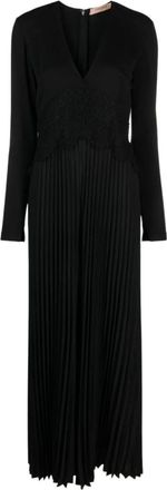 Twinset Jurkw - Dames - Maxi kleedjes - Zwart - L - Kleedjes