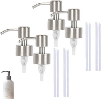 OEM 4 Piezas, Dispensador Jab&oacute;n L&iacute;quido Mason 304, Acero Inoxidable 28 Dientes Dispensador Jab&oacute;n Manos, Cabezal Bomba Acero Inoxidable Jab&oacute;n