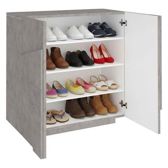 Dmora Dmora - Zapatero Dfogl, Mueble Multiusos Con 2 Puertas, Zapatero De Entrada, 100% Made In Italy, Cm 81x38h86, Pizarra Con Detalle