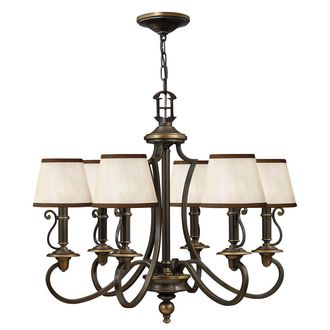 Loops 6 Bulb Chandelier Hanging Pendant LIght Olde Bronze LED E14 60W Bulb