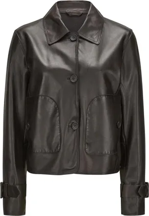 Milestone Jassen, Dames, Bruin, XL, Leer, Leren Jas MSJunia