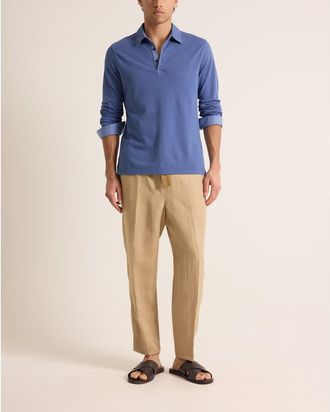 Orlebar Brown Garfield Classic Fit Garment Dye Jersey Polo Shirt in Nightfall Blue at Nordstrom, Size Xx-Large