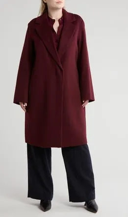 Vince Classic Straight Wool Blend Coat in Deep Wine at Nordstrom Rack, Size 2X