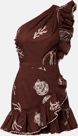 Poupette St Barth Corinne one-shoulder cotton minidress