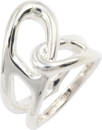 Herm&egrave;s Silver Silver 925 Band Ring (Pre-Owned)