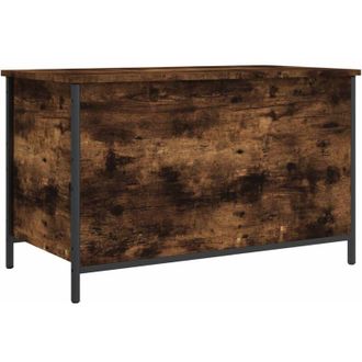 vidaXL Banco Almacenaje Madera Ingenier&iacute;a Roble Ahumado 80x42,5x50 Cm Vidaxl