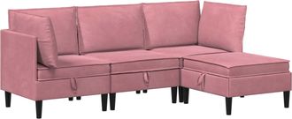 vidaXL Juego De Muebles De Sal&oacute;n 4 Uds. Rosa Terciopelo Vidaxl