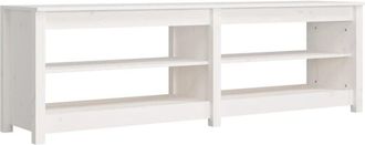 vidaXL Shoe Bench White 160x36.5x50 cm Solid Wood Pine Vidaxl