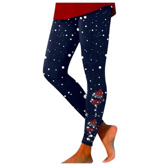 Generic Womens Christmas Leggings Funny Reindeer Wine Glass Snowflake Xmas Tree Graphic Trendy Holiday Yoga Pants Skinny High Waisted Fitness Tights Ladies Wa