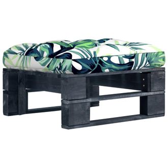 vidaXL Otomana De Jard&iacute;n De Palets Madera De Pino Impregnada Negro Vidaxl