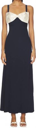 Rixo Melisse Dress With Bow Detail In Deep Navy
