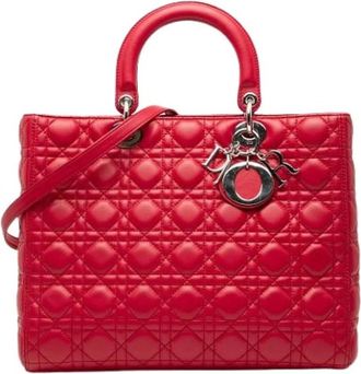 Dior Pre-owned Handbags, female, Red, Size: ONE SIZE Pre-owned Vintage Leather Handbag