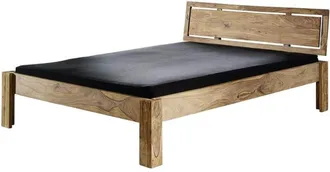 Massivmoebel24 Nature Brown 521 Letto Matrimoniale In Legno Di Sheesham - Oliato / Marrone 160x200