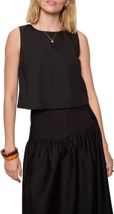 Sanctuary The Desired Summer Cotton Crop Top in Black at Nordstrom, Size X-Large