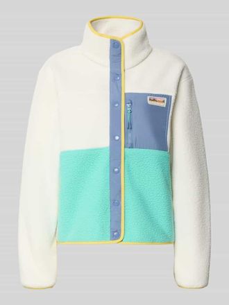 Superdry Fleecejacke mit Brusttasche und Label-Patch in Offwhite, Gr&ouml;&szlig;e XXL