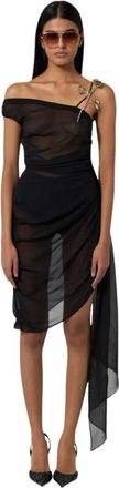 Giuseppe Di Morabito Abito Corto In Tulle Di Seta - Dames - Feestkleedjes - Zwart - S - Tule - Kleedjes