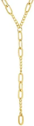 Sterling Forever Cynthia Mixed Link Y-Necklace in Gold at Nordstrom Rack