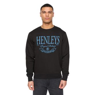 Henleys Heren Henbank Ronde Hals Sweatshirt (Zwart)