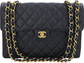 Chanel Black Vintage Caviar Leather Jumbo Flap Bag