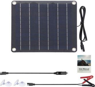 OEM Conjunto De Paneles Solares Policristalinos, 10 W De Potencia, 12 V, Grado De Protecci&oacute;n Ip65, Dise&ntilde;o Moderno, Material Policristalino/abs, Negro