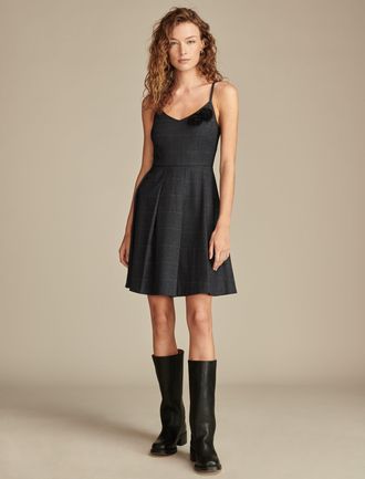 Lucky Brand Womens Plaid Fit And Flare Mini Dress