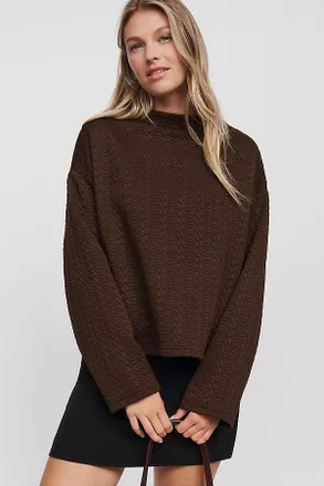 Sanctuary Sadie Quilted Mock Neck Top