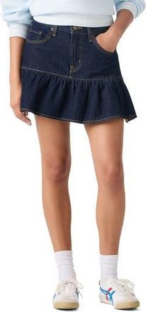 Levi's Flounce Hem Denim Miniskirt in Reign Of The Rinse at Nordstrom Rack, Size 32
