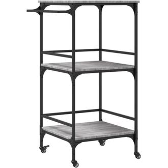 vidaXL Carrello da Cucina Grigio Sonoma 60,5x50x105 cm - Vidaxl