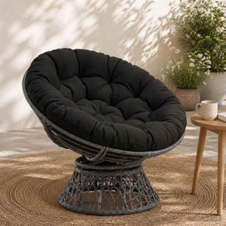 vidaXL Vidaxl Cuscino Per Sedia Papasan Vianen 100% Poliestere Nero